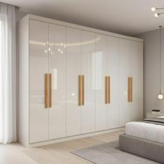 Guarda Roupa Casal 8 Portas Paris Maxel Móveis, Branco