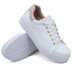 Tênis Dk Uze Shoes Cadarço Sola Leve Reta Estilo Conforto Feminino-Feminino