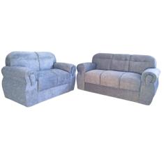 Jogo de Sofá de 2 e 3 Lugares Brasil/Viena Cinza Liso