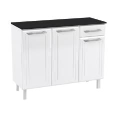 Balcão De Cozinha De Aço Triplo Com Tampo Rose Smart Branco