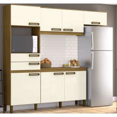 Kit Cozinha Compacta 7 Portas e 2 Gavetas B107 -  Briz - Nature com Off White