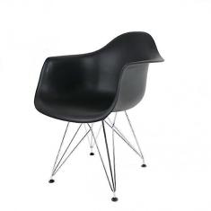 Cadeira Eames Cromada Arm Eiffel Empório Tiffany Preto