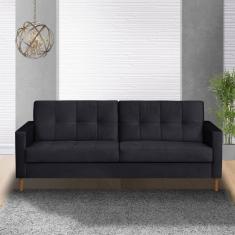 Sofá 3 Lugares 200cm Dyor Kazza Preto