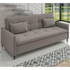 Sofá Cama Reclinável 3 Lugares 213cm Veludo Lima Cinza