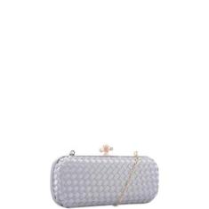 Bolsa Clutch Celeste em Intrecciato-Feminino