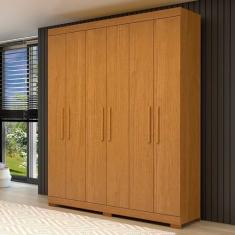 Guarda-roupa Casal 164,10cm 6 Portas 2 Gavetas 100% Mdf Papoulas Espresso Móveis Cinamomo