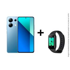 Smartphone Xiaomi Redmi Note 13 Azul, 256GB, Tela 6.7”, 8GB RAM, Câmera Tripla Traseira, Android 13 e Processador Octa-Core com Pulseira Inteligente