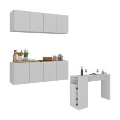 Armário de Cozinha com Bancada Americana/Mesa Gourmet Multimóveis MP22
