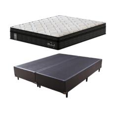 Cama Box Queen + Colchão Mola Ensacada Probel Madrid Pillow Euro Queen