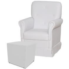 Poltrona de Amamentação com Balanço e Puff Suzí Branco - Phoenix Baby,