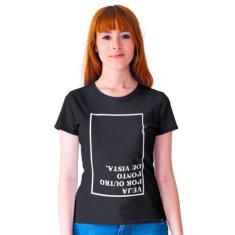 Camiseta Feminina  Veja Por Outro Ponto De Vista  - Hipsters, M, Preto