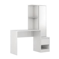 Mesa Escrivaninha Com Armário / Estante Lateral Quarto Escritório Estu