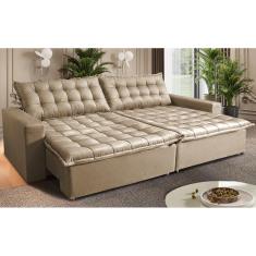 Sofá Sem Caixa Retrátil Reclinável 2,95m Cama inBox França. Velusoft