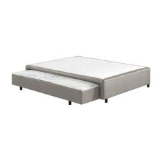 Base Box Sommier Casal Com Cama Auxiliar Ecoflex 36X138X188Cm Cinza