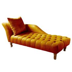 Divã Chesterfield Anna Recamier 160Cm Via Encanto Veludo Cobre Lado Esquerdo