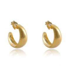 Brinco Argolinha Grossa Lisa Folheado [f027]