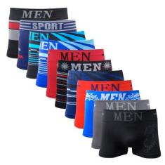 Kit Cuecas Boxer Em Microfibra Adulto - Men, Kit 10, P