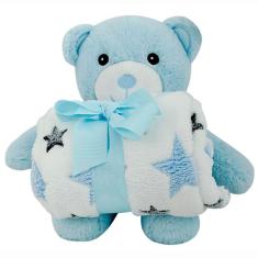 Manta com Pelúcia Urso Azul DMB6742 - DM Toys