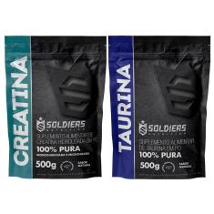 Kit: Creatina Monohidratada 500g + Taurina 500g - 100% Pura Importada - Soldiers Nutrition-Unissex