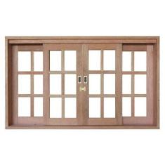 Janela de Correr Madeira Quadriculado 1,20mx1,40m Madersilva - Isabela