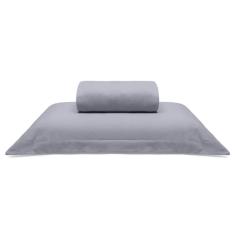 Jogo De Cama Buettner Solteiro King Malha 100% Algodão Liso 2 Peças Image Cinza