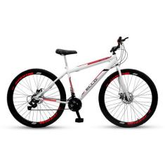 Bicicleta Aro 29 Freio À Disco 21 M Velox Branca/Vermelho - Ello Bike