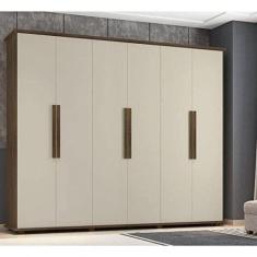 Guarda Roupa Casal 6 Portas e 4 Gavetas Canadá Rv Móveis Freijó/off White