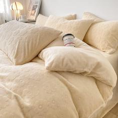 Conjuntos De Capa De Edredom Super King Size - Roupa De Cama De Flanela King Size - Novo Conjunto De Cama De Luxo Acolchoado Bordado De Veludo Flanela Capa De Edredom Capa De Colcha Capa De Colcha