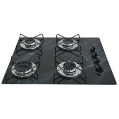 Cooktop Classic 4 Bocas Ultra Chama Marmorizado Preto