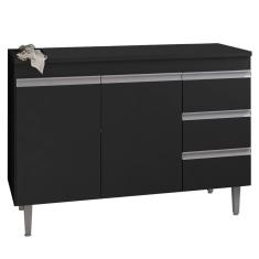 Balcao Para Pia 97 cm 2 Portas Andreia Preto REAJL