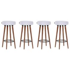 Kit 4 Banquetas Moderna Alta Roma Slim Branco 70cm