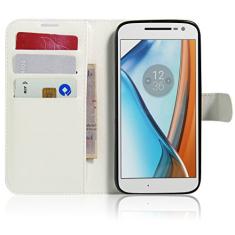 MOTO G4 Play, capa carteira flip de couro PU premium com compartimento para cartão, suporte e fecho magnético [capa interna de TPU à prova de choque] Compatível com Moto G4 Play
