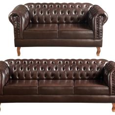 Sofá 2 e 3 Lugares Decoração Sala Recepção Retrô Dom Pedro Café