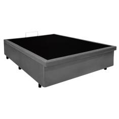 Base Box Baú Casal 128x188x42cm Suede Cinza
