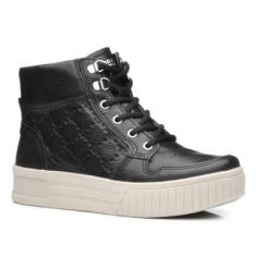 Tênis Pegada Feminino em Couro Preto 212509-05-Feminino