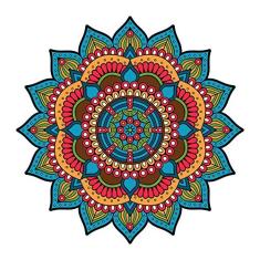 Adesivo de Parede para Sala Mandala Azul Turquesa