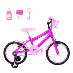 Bicicleta Infantil Feminina Aro 16 Alumínio Pink E Rosa
