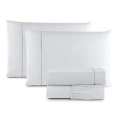 Jogo Roupa de Cama Lençol Casal King 4 Peças Ponto Palito Micropercal 
