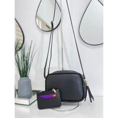 Bolsa Quadrada Feminina Com Alça Transversal de Regulagem Acompanha Um