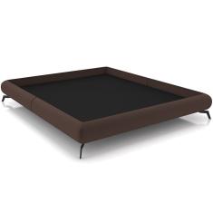 Cama Casal Base Box Pés de Ferro Estilo Industrial 156cm Otto P05 Veludo Marrom - Lyam Decor