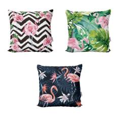Capas De Almofadas Flamingos Decorativas Para Sofá 40X40 - Novadecora