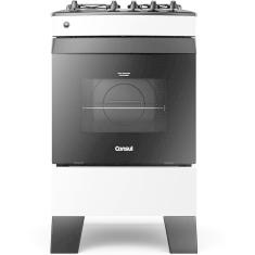 Fogão Consul 4 Bocas com Mesa Esmaltada Cfo4zab Branco Bivolt