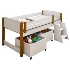 Cama Infantil Elevada Magia com Caixas Brinquedo e Colchão
