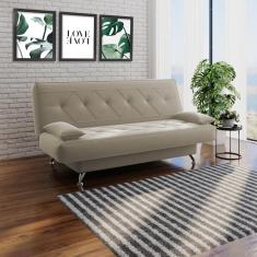 sofá cama 1,80m Isabel Suede Bege Adonai Estofados