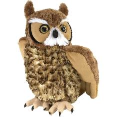 Pelúcia Great Horned Owl, bicho de pelúcia, brinquedo, presentes para crianças, abraços de 30 cm, número do modelo: 12310