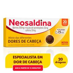 Neosaldina Dipirona 300mg + Mucato de Isometepteno 30mg + Cafeína 30mg 20 drágeas 20 Drágeas
