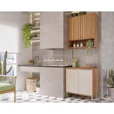 Cozinha Completa Divina 2 Peças (1Aéreo+1Balcão) CZ007 Freijo/Off White - MGM