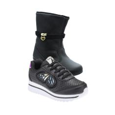 Tenis Infantil de Menina e Botinha - KIT 2 PARES Tam 24 ao 34-Feminino