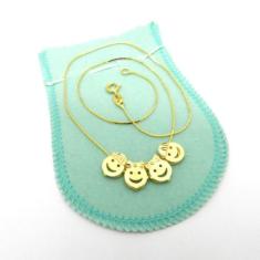 Corrente Feminina 40/45cm 2 Menina 2 Menino Folheado Ouro 18k CR532 - 