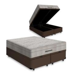 Cama Box Baú Queen + Colchão de Molas Ensacadas Ortobom AirTech Spring